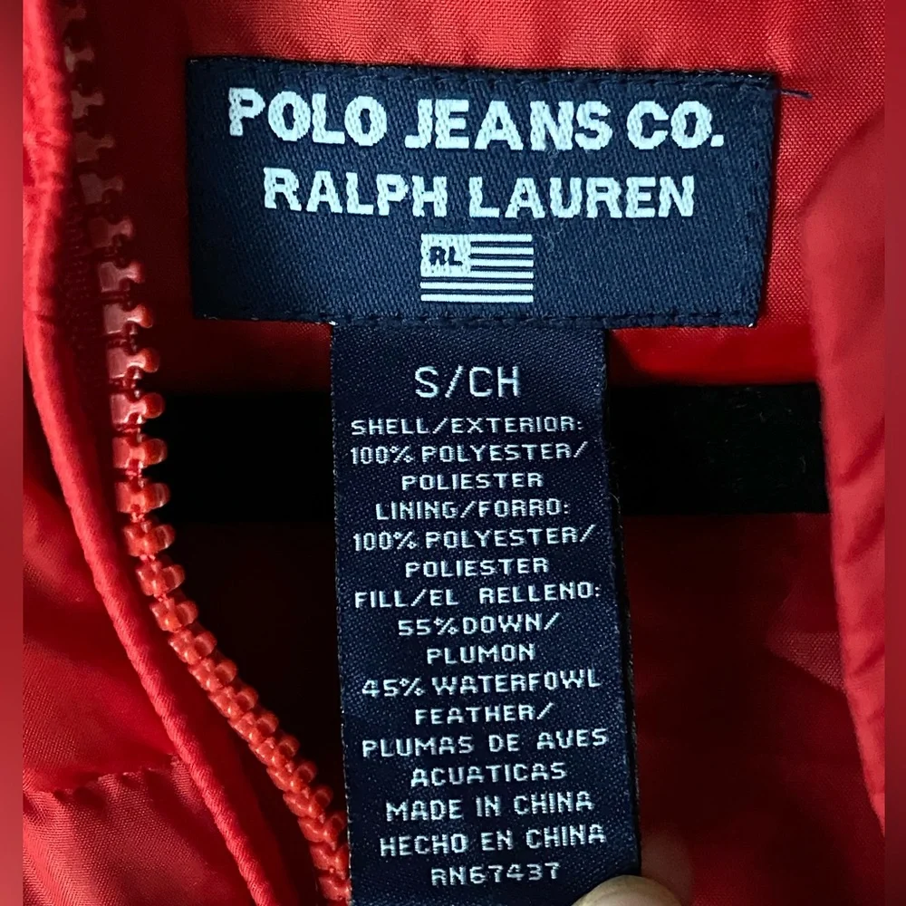 Polo Ralph Lauren Red Puffer Down Jacket ( size S ) - Picture 10 of 11